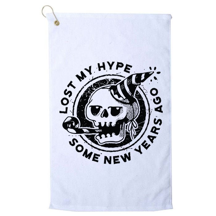 Lost My Hype Some New Years Ago Funny Skeleton NYE Golf Towel
