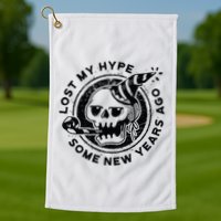 Lost My Hype Some New Years Ago Funny Skeleton NYE Golf Towel