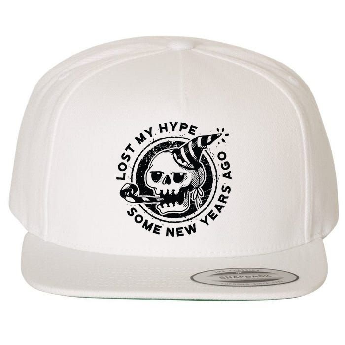 Lost My Hype Some New Years Ago Funny Skeleton NYE Wool Snapback Cap