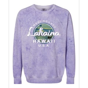 Lahaina Maui Hawaii Surfing Retro Colorblast Crewneck Sweatshirt