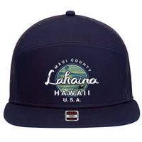 Lahaina Maui Hawaii Surfing Retro 7 Panel Mesh Trucker Snapback Hat