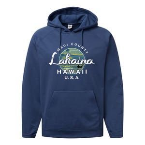 Lahaina Maui Hawaii Surfing Retro Performance Fleece Hoodie