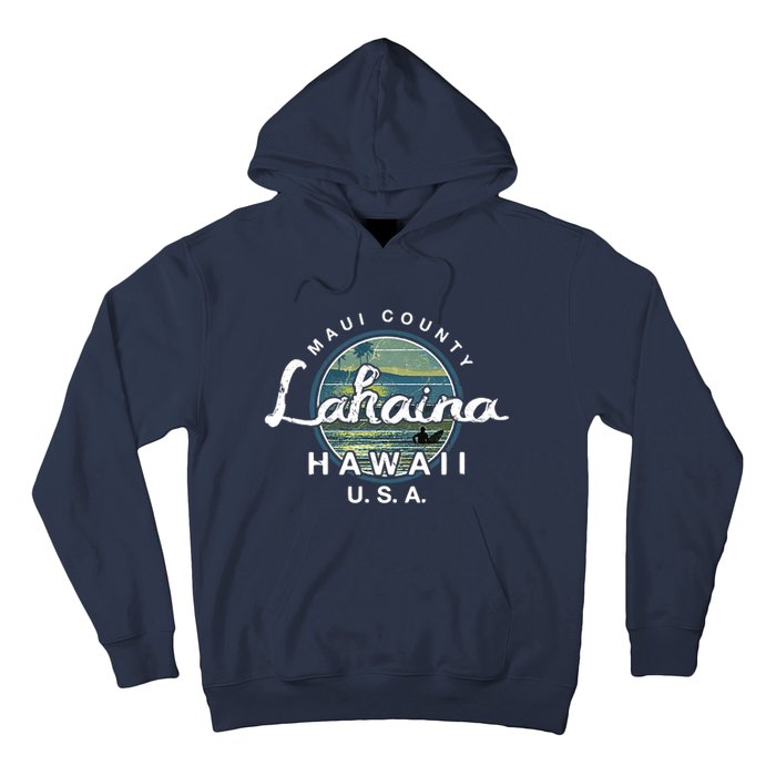 Lahaina Maui Hawaii Surfing Retro Hoodie