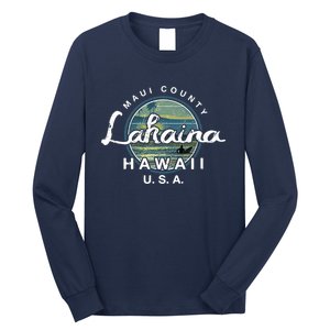 Lahaina Maui Hawaii Surfing Retro Long Sleeve Shirt