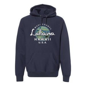 Lahaina Maui Hawaii Surfing Retro Premium Hoodie