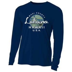 Lahaina Maui Hawaii Surfing Retro Cooling Performance Long Sleeve Crew