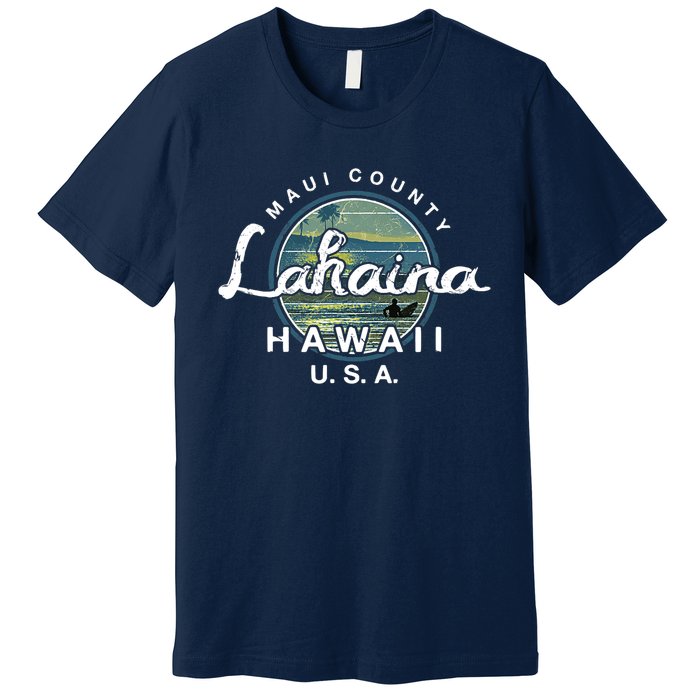 Lahaina Maui Hawaii Surfing Retro Premium T-Shirt