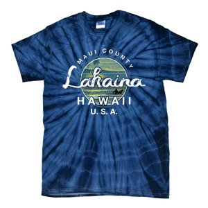 Lahaina Maui Hawaii Surfing Retro Tie-Dye T-Shirt