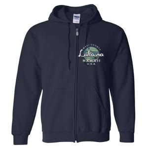 Lahaina Maui Hawaii Surfing Retro Full Zip Hoodie