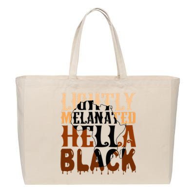 Lightly Melanated Hella Black History Melanin African Pride Cotton Canvas Jumbo Tote