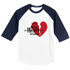 Little Miss Heartbreaker Valentine's Day Gift Baseball Sleeve Shirt