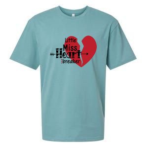 Little Miss Heartbreaker Valentine's Day Gift Sueded Cloud Jersey T-Shirt