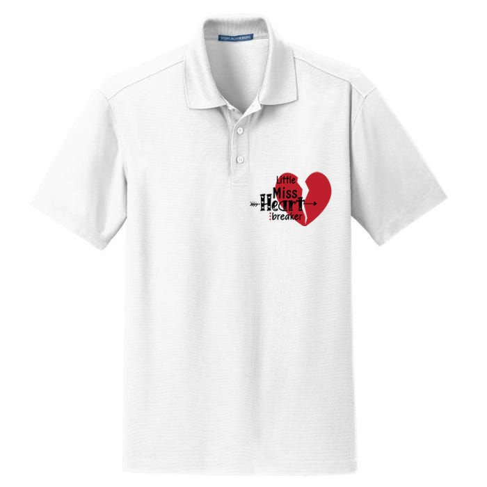 Little Miss Heartbreaker Valentine's Day Gift Dry Zone Grid Polo