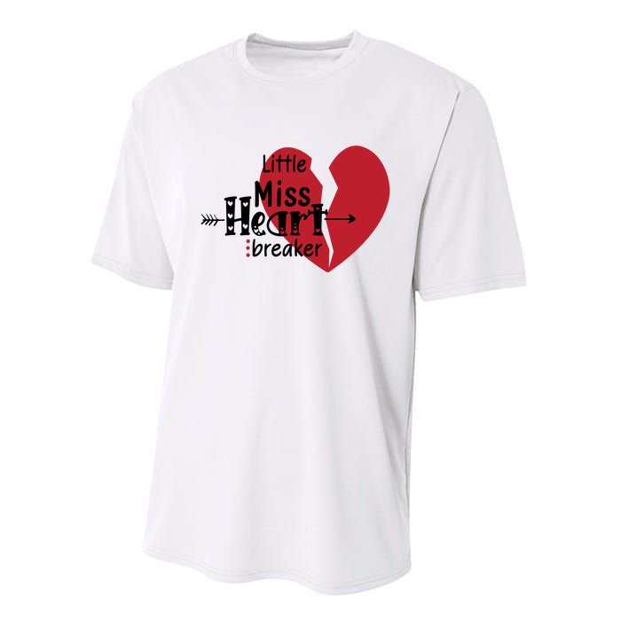 Little Miss Heartbreaker Valentine's Day Gift Performance Sprint T-Shirt