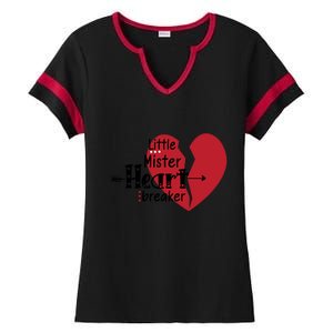 Little Mister Heartbreaker Valentine's Day Gift Ladies Halftime Notch Neck Tee