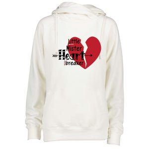 Little Mister Heartbreaker Valentine's Day Gift Womens Funnel Neck Pullover Hood