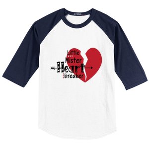 Little Mister Heartbreaker Valentine's Day Gift Baseball Sleeve Shirt