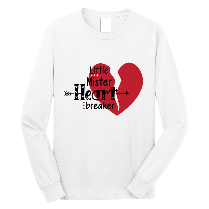 Little Mister Heartbreaker Valentine's Day Gift Long Sleeve Shirt