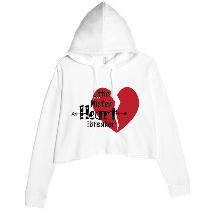 Little Mister Heartbreaker Valentine's Day Gift Crop Fleece Hoodie