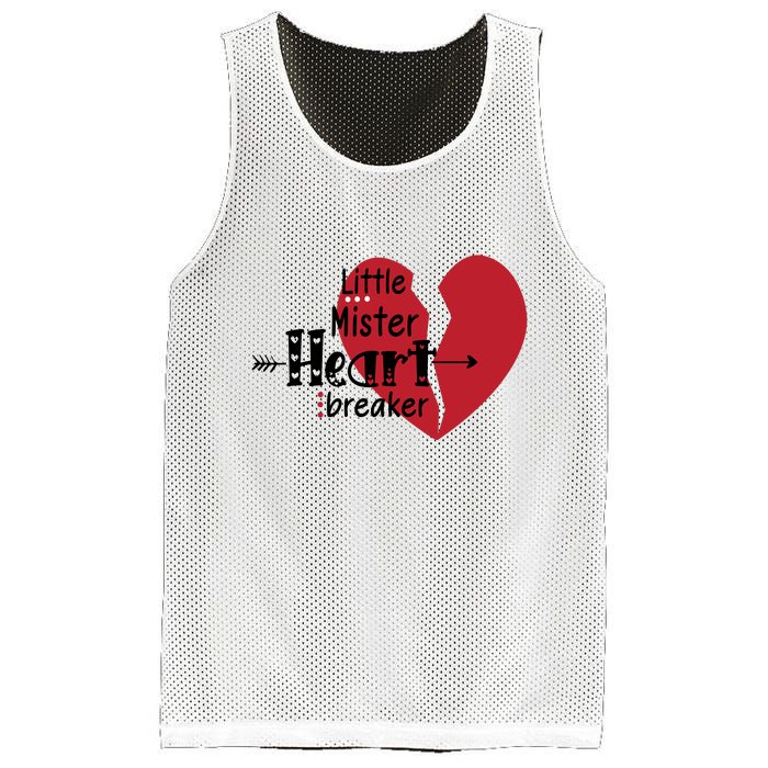 Little Mister Heartbreaker Valentine's Day Gift Mesh Reversible Basketball Jersey Tank