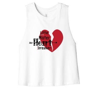 Little Mister Heartbreaker Valentine's Day Gift Women's Racerback Cropped Tank