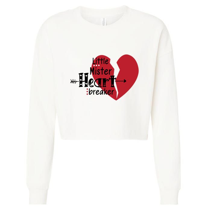 Little Mister Heartbreaker Valentine's Day Gift Cropped Pullover Crew