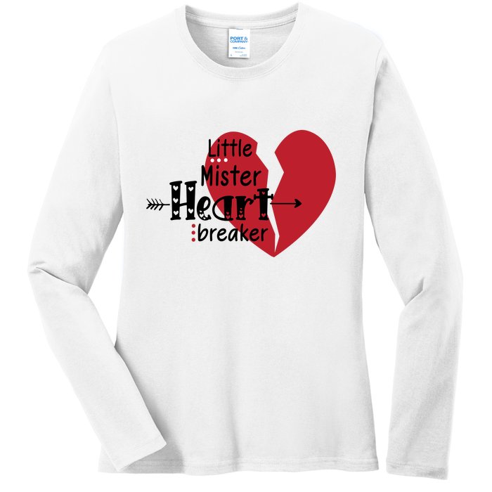 Little Mister Heartbreaker Valentine's Day Gift Ladies Long Sleeve Shirt