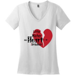 Little Mister Heartbreaker Valentine's Day Gift Women's V-Neck T-Shirt