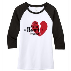 Little Mister Heartbreaker Valentine's Day Gift Women's Tri-Blend 3/4-Sleeve Raglan Shirt