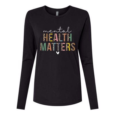 Leopard Mental Health Matters Human Brain Illness Awareness Womens Cotton Relaxed Long Sleeve T-Shirt