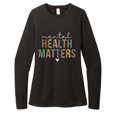 Leopard Mental Health Matters Human Brain Illness Awareness Womens CVC Long Sleeve Shirt