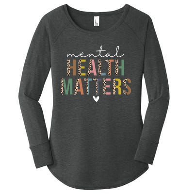 Leopard Mental Health Matters Human Brain Illness Awareness Women's Perfect Tri Tunic Long Sleeve Shirt