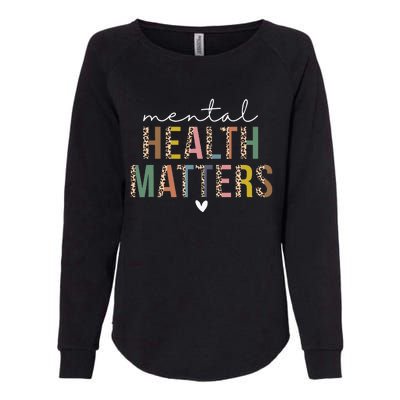 Leopard Mental Health Matters Human Brain Illness Awareness Womens California Wash Sweatshirt