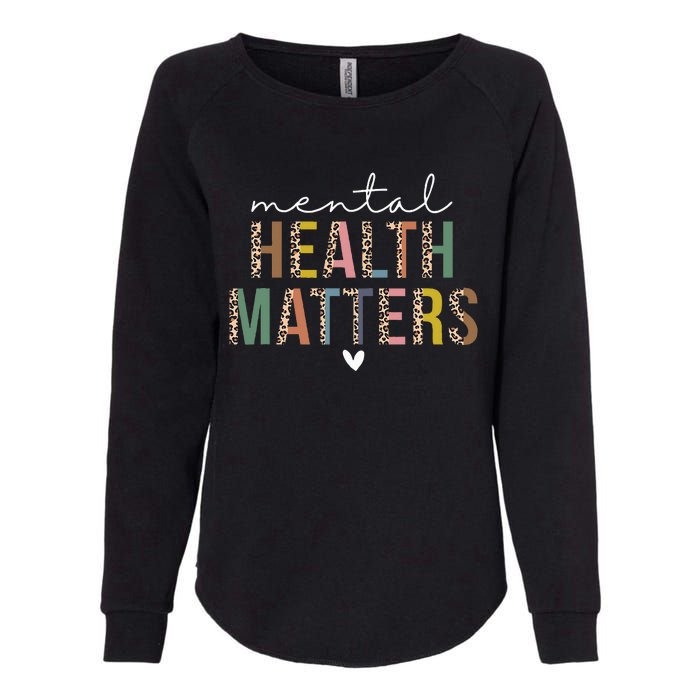 Leopard Mental Health Matters Human Brain Illness Awareness Womens California Wash Sweatshirt