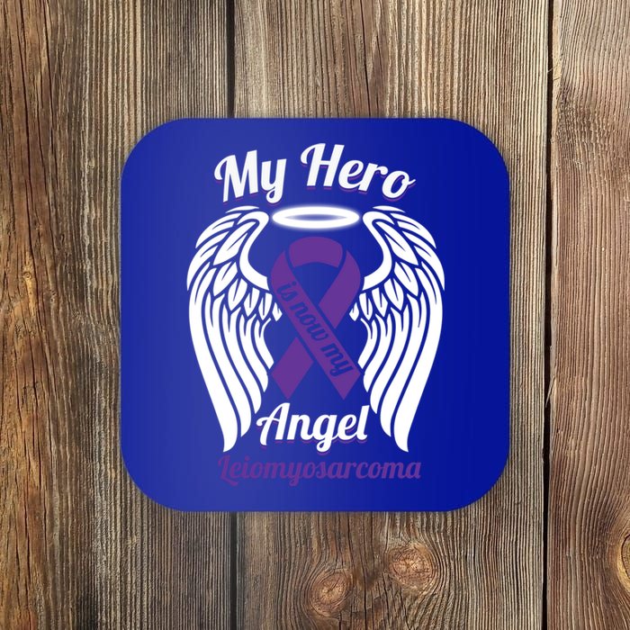 Leiomyosarcoma My Hero Is Now My Angel Wings Meaningful Gift Cute Gift Coaster