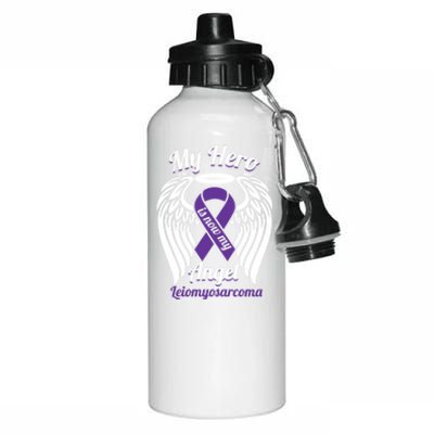 Leiomyosarcoma My Hero Is Now My Angel Wings Meaningful Gift Cute Gift Aluminum Water Bottle