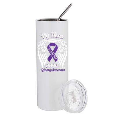 Leiomyosarcoma My Hero Is Now My Angel Wings Meaningful Gift Cute Gift Stainless Steel Tumbler