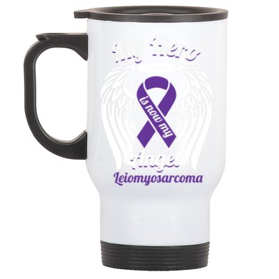 Leiomyosarcoma My Hero Is Now My Angel Wings Meaningful Gift Cute Gift Stainless Steel Travel Mug