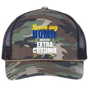 Love My Homie With The Extra Chrome Down Syndrome Retro Rope Trucker Hat Cap