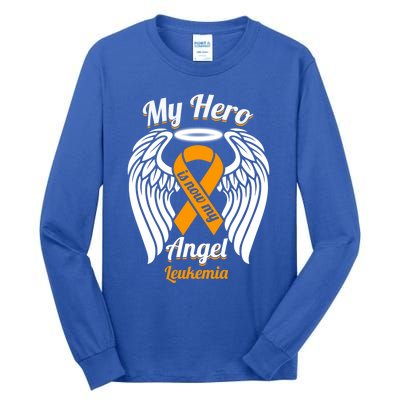 Leukemia My Hero Is Now My Angel Wings Great Gift Tall Long Sleeve T-Shirt