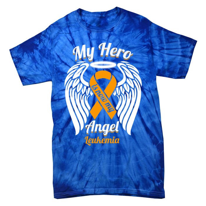 Leukemia My Hero Is Now My Angel Wings Great Gift Tie-Dye T-Shirt