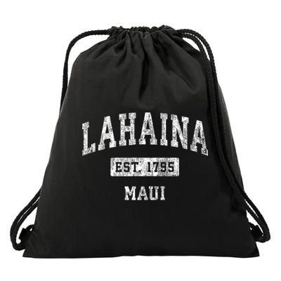 Lahaina Maui Hawaii Hi Vintage Established Sports Drawstring Bag
