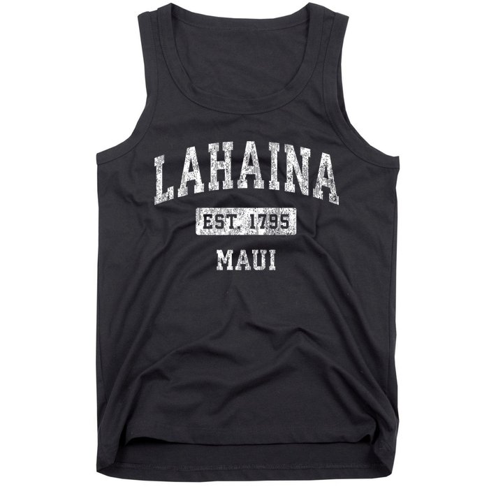 Lahaina Maui Hawaii Hi Vintage Established Sports Tank Top