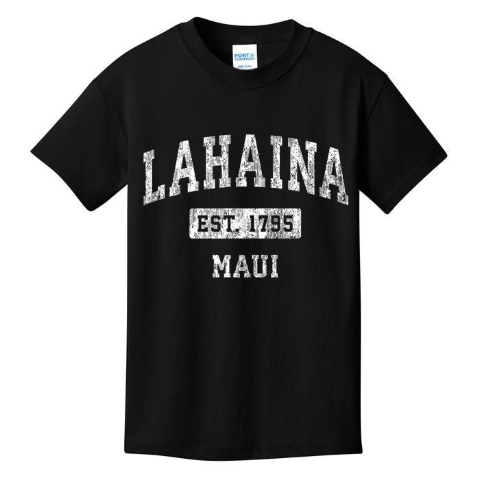 Lahaina Maui Hawaii Hi Vintage Established Sports Kids T-Shirt