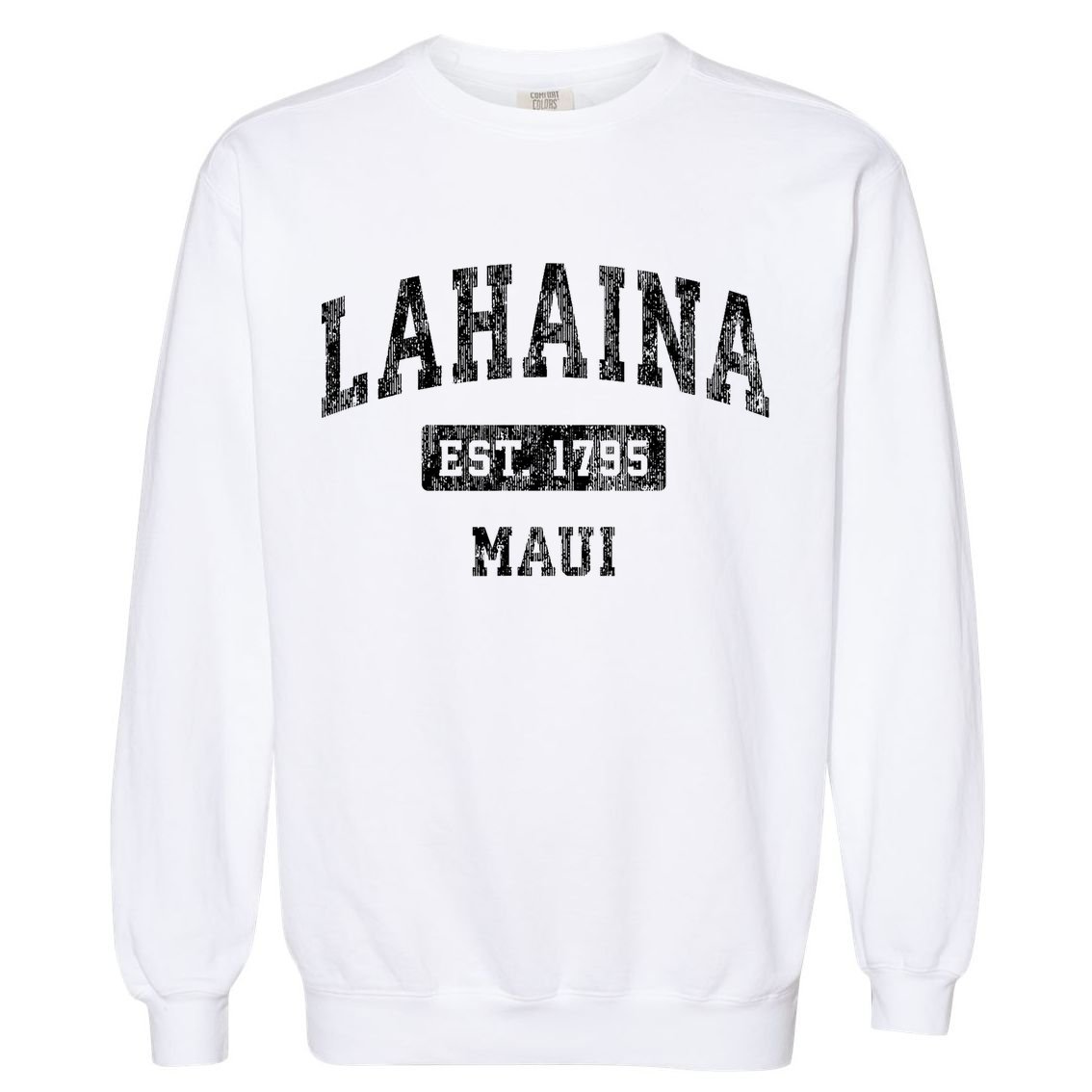 Lahaina Maui Hawaii Hi Vintage Established Sports Garment-Dyed Sweatshirt