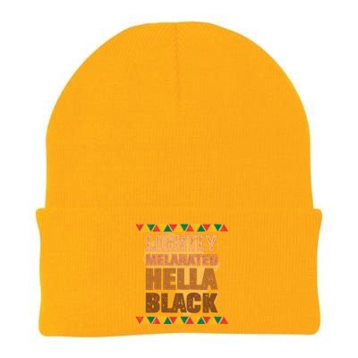 Lightly Melanated Hella Black Melanin Black History Month Gift Knit Cap Winter Beanie