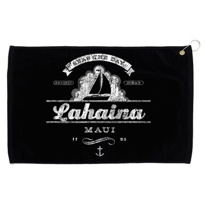 Lahaina Maui Hi Sailboat Cool Gift Vintage Nautical Tee Grommeted Golf Towel