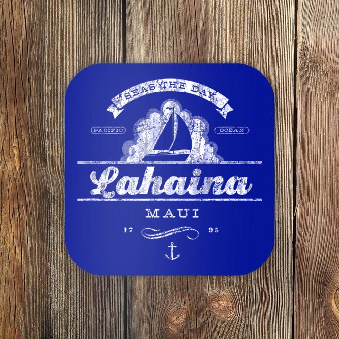 Lahaina Maui Hi Sailboat Cool Gift Vintage Nautical Tee Coaster