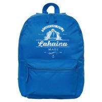 Lahaina Maui Hi Sailboat Cool Gift Vintage Nautical Tee 16 in Basic Backpack