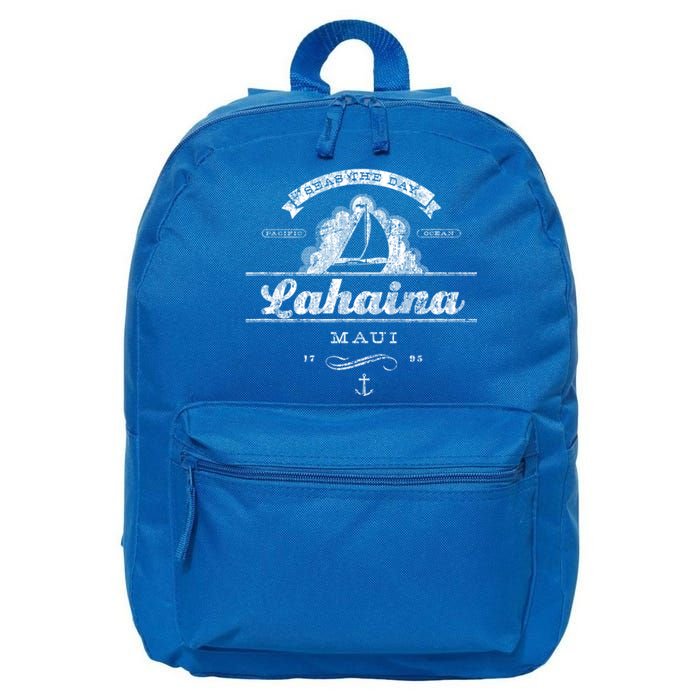 Lahaina Maui Hi Sailboat Cool Gift Vintage Nautical Tee 16 in Basic Backpack